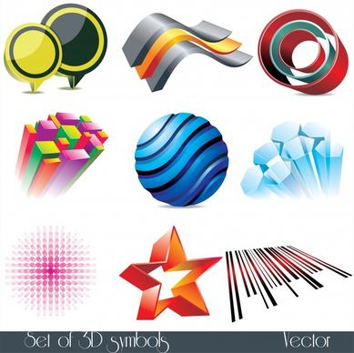 logo templates colorful modern 3d shapes