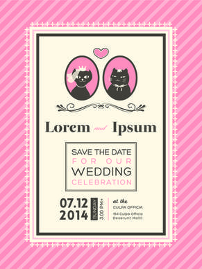 exquisite vector wedding invitation cards set
