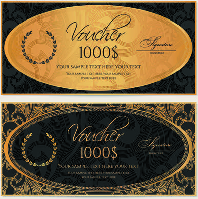 exquisite vouchers template design vector set