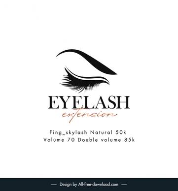eyelash extension logotype elegant female eye texts sketch