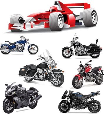 f1 formula one racing and motorcycle vector