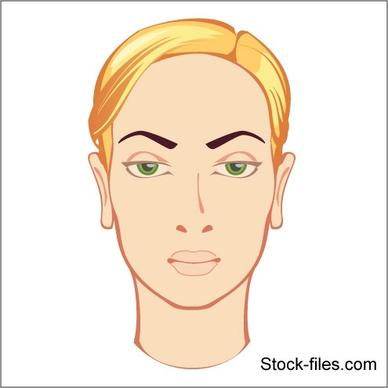 Face of Blonde Girl Vector