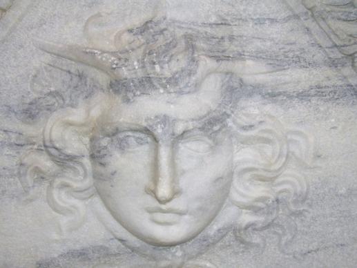 face relief in marble
