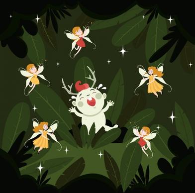 fairy background cute cartoon characters decor