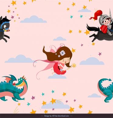 fairy tale background cute cartoon characters decor