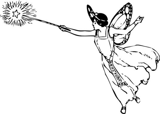 Fairy With Wand clip art