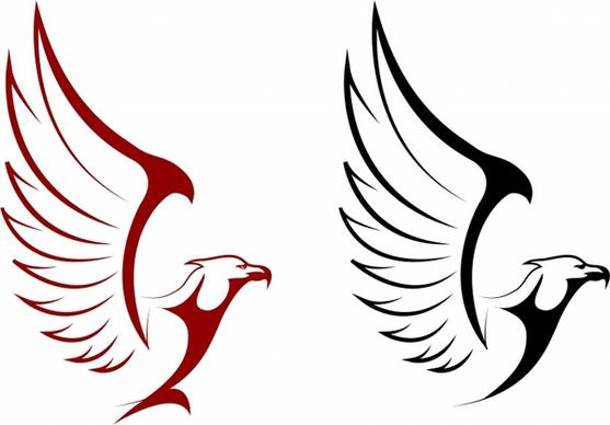 Falcon and eagle mascots