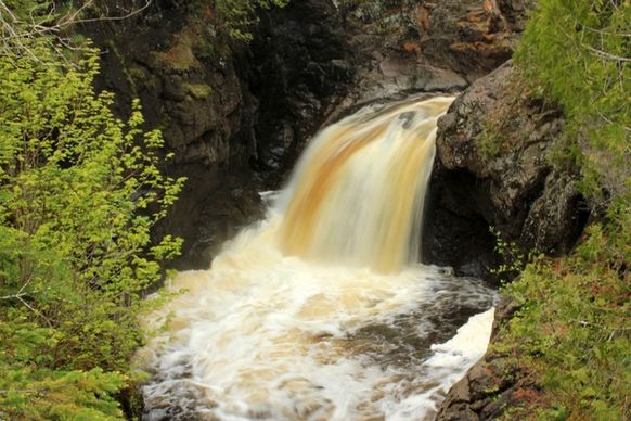 falls and pool at cascade river state park minnesota