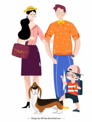 family painting colored cartoon characters sketch