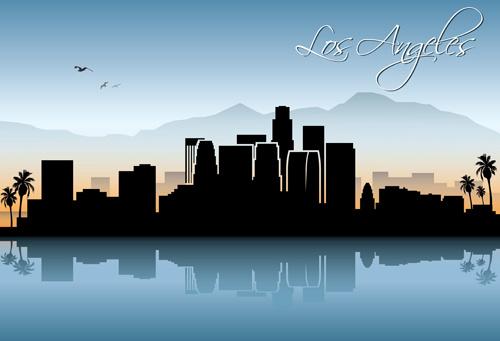 famous cities silhouette creative vector