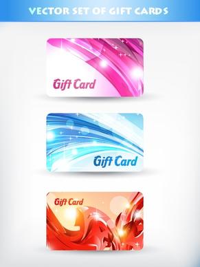 fancy gift card template vector flow line card