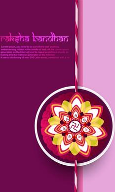 fantastic raksha bandhan card bright colorful background vector