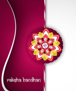 fantastic raksha bandhan card bright colorful wave background vector