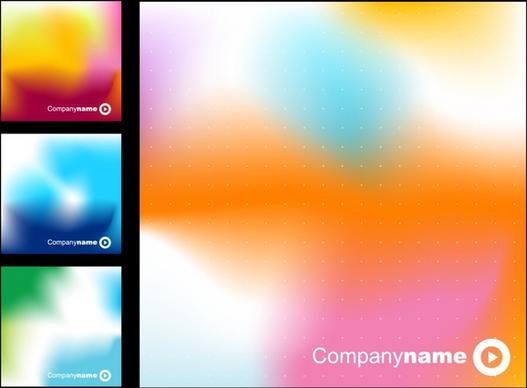 name card templates abstract design colorful blurred decor