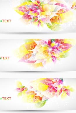 fantasy flowers background banner template vector 2