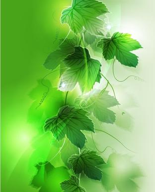 nature background realistic sparkling green leaves decor