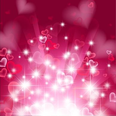 romance background twinkling dynamic hearts red blurred decor