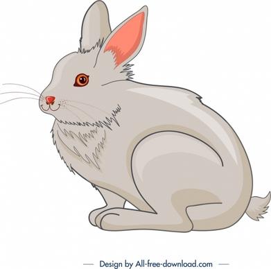 farm animal painting rabbit icon grey design