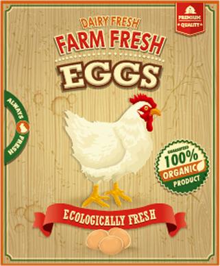 farm fresh food poster vintage vector