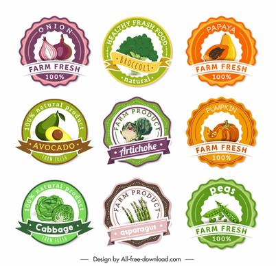 farm products labels templates fruits vegetables sketch