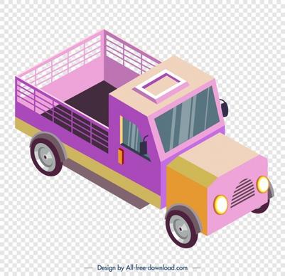 farm truck icon colorful 3d sketch