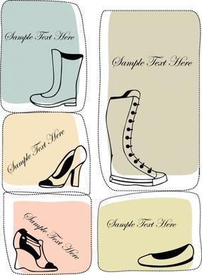 fashion boots card vector illustration silhouettes