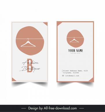 fashion boutique business card template clothes hook 