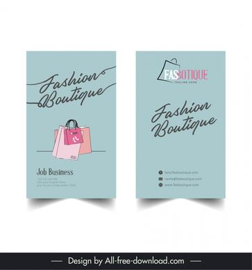 fashion boutique business card template flat elegant classic