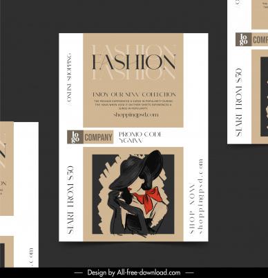 fashion brochure template elegant classic handdrawn