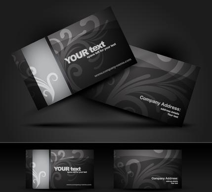 business card template elegant black white curves decor