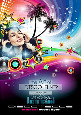 fashion club disco party flyer template vector
