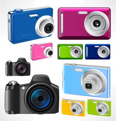 camera icons colored modern design