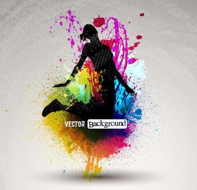 dynamic lifestyle background colors grunge silhouette motion decor