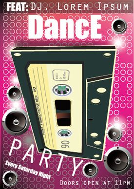 fashion dance party flyer vector