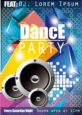 fashion dance party flyer vector
