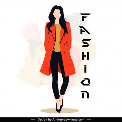 fashion design elements dynamic cartoon model sketch
