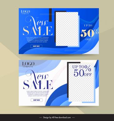 fashion discount banner template checkered curves elegance