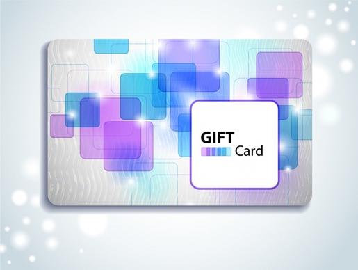 gift card template modern sparking blurred squares decor