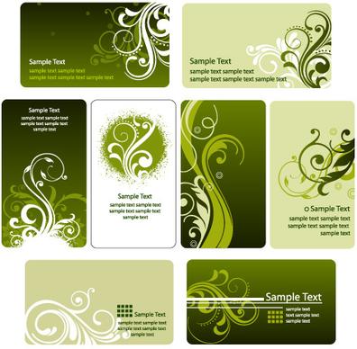 fashion floral card template vector graphic