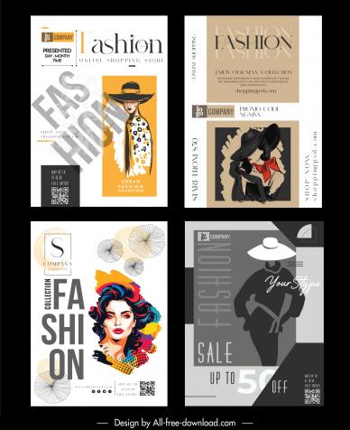 fashion flyer templates collection elegant handdrawn