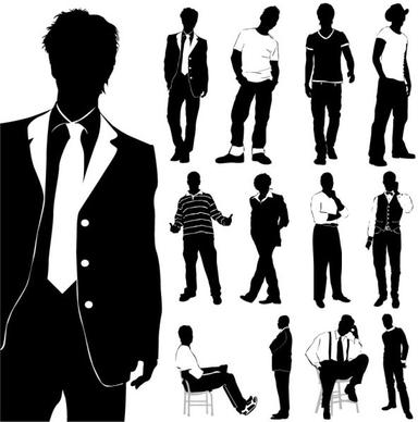 fashion men silhouettes vector