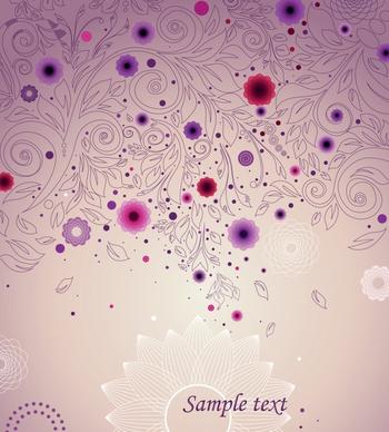 flowers background template classic flat handdrawn sketch