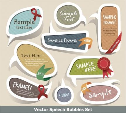 decorative stickers templates modern speech bubbles shapes