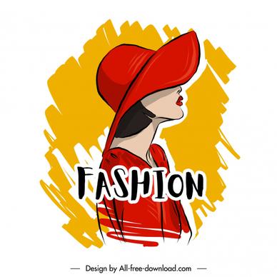 fashion poster template handdrawn cartoon design