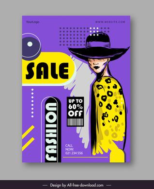 fashion sale poster handdrawn retro decor