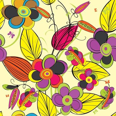 flower painting colorful flat handdrawn sketch