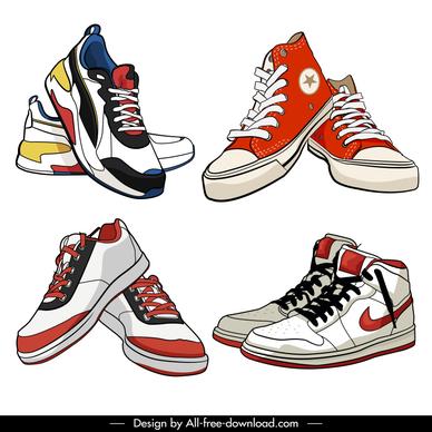 fashion shoes templates collection elegant handdrawn sketch