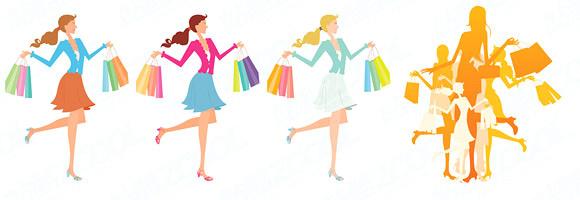 fashion shopping women vector