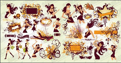 Fashion trend of women and material element vector