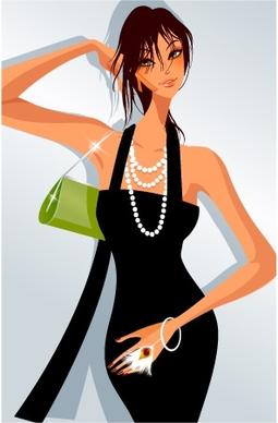 fashion background stylish woman icon cartoon character